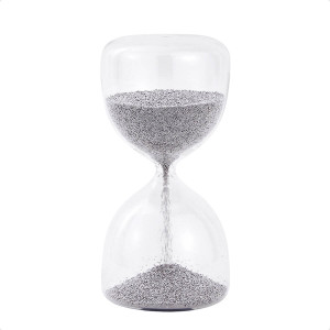 Ampulheta Em Vidro Prata P