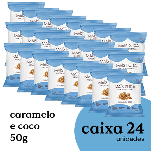 Pipoca Artesanal Mais Pura Caramelo & Coco 50g (24 unidades)