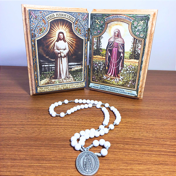 Kit Díptico Nossa Senhora das Lágrimas + Coroa das Lágrimas