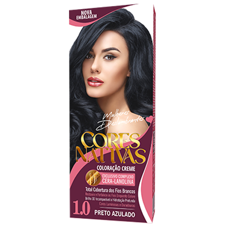 Cores Nativas Preto Azulado 1.0 Coloração Creme