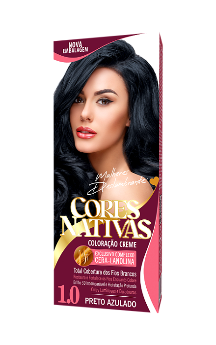 Cores Nativas Preto Azulado 1.0 Coloração Creme