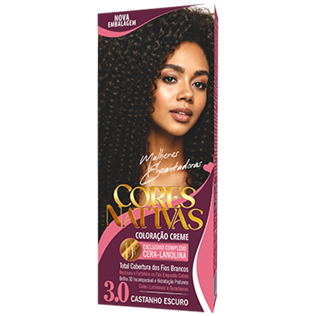 Cores Nativas Castanho Escuro 3.0 Coloração Creme