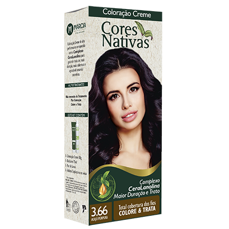 Coloração Creme Cores Nativas Márcia Acajú Púrpura 3.66