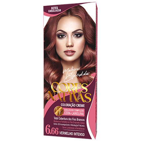 Cores Nativas Vermelho Intenso 6.66 Coloração Creme