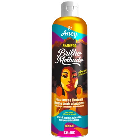 Shampoo Aney Brilho Molhado 300ml Cabelo Cacheado Crespo