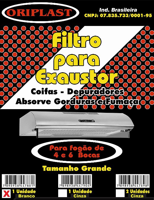 Manta Filtro Suggar Depurador / Exaustor Branca 70x60  1 Unidade