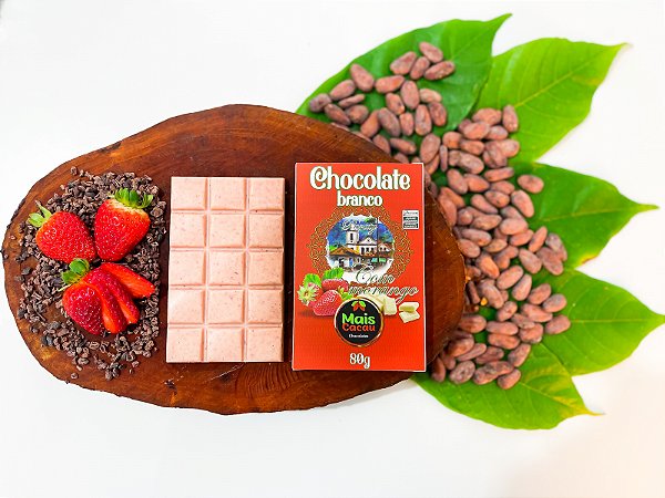 Chocolate branco com morango.