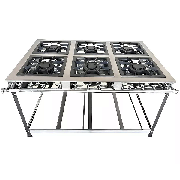 FOGAO 06 BOCAS CEFAZ CFZG158 40X40 INOX