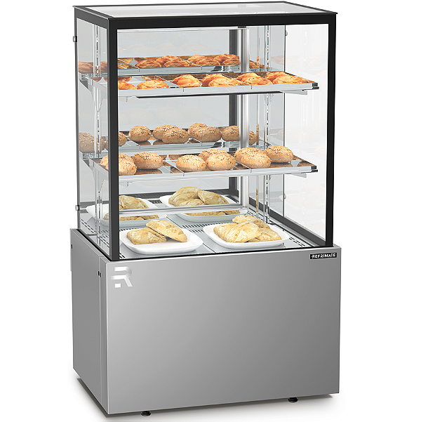 VITRINE ESTUFA 075M REFRIMATE CVTQ INOX