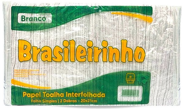 Papel Toalha Interfolha Brasileirinho 20 x 21 cm - Branco - 500 gr