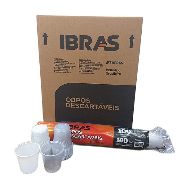 Copo Descartável Branco 180 ml - Ibras - Caixa com 2500 unidades