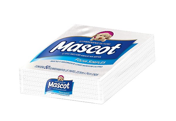 Guardanapo Folha Simples - Mascot - 23,5 x 24 cm - Caixa com 72 x 50 Un