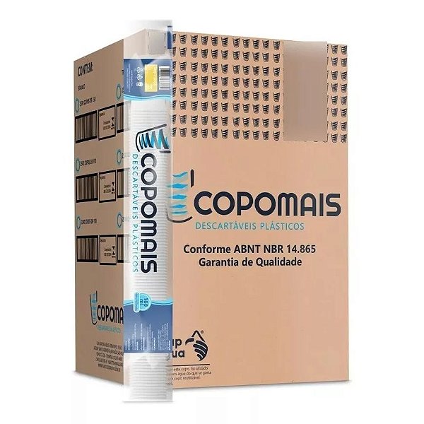Copo Descartável Transparente Copomais 300 ml - Caixa com 2000 unidades