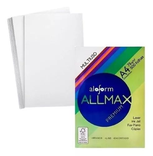 Papel A4 Allmax Preimum - 210 x 297 mm - Aloform - CX 5 X 500 FL