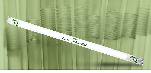 Canudo Biodegradável Sachet 5 mm x 21 cm - A granel - CX. 3000 UN