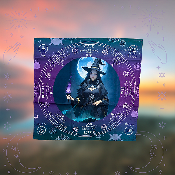 Toalha Bruxa Wicca Para Altar E Leitura Jogo Cartas