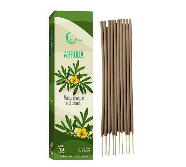 Incenso Natural Arruda 0% Carvão 10 Varetas