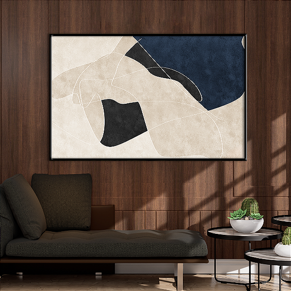 Quadro FineArt Abstrato Moderno com Formas Orgânicas