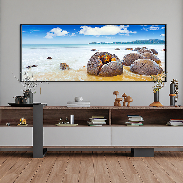 Quadro FineArt Rochas Esféricas na Praia de Moeraki Boulders