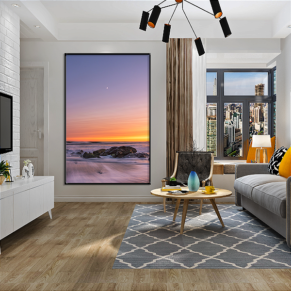 Quadro FineArt Pôr do Sol na Praia de Long Beach em Nova York
