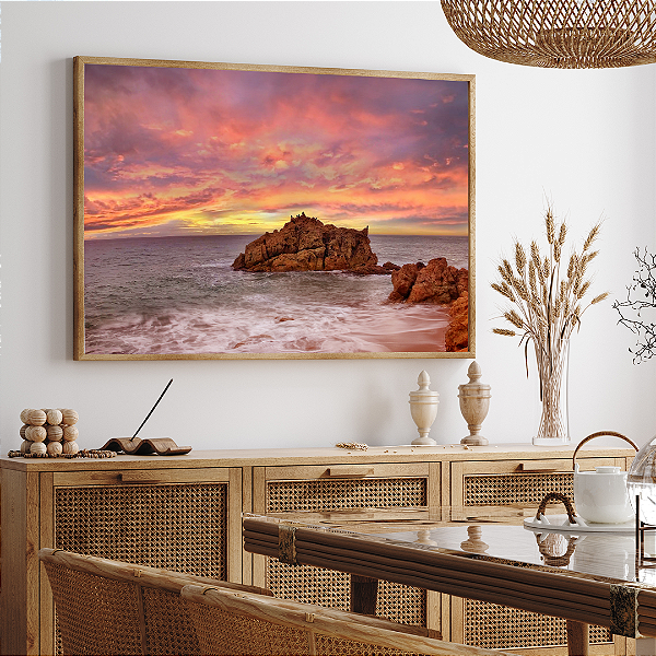 Quadro FineArt Amanhecer na Praia La Roca Grossa
