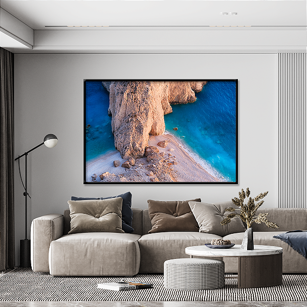 Quadro FineArt Baía e Rochas na Grécia
