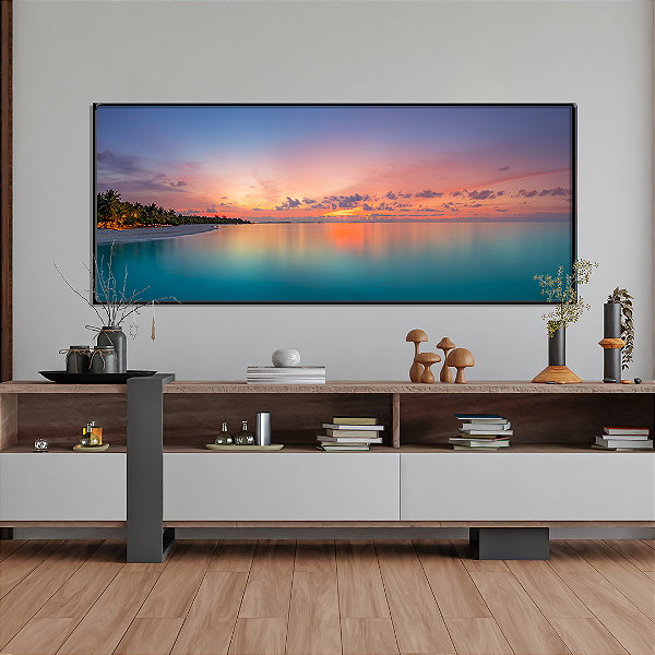 Quadro FineArt Panorâmica do Pôr do Sol no Paraíso Tropical