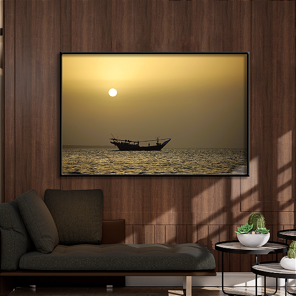 Quadro FineArt Barco de Pesca no Mar