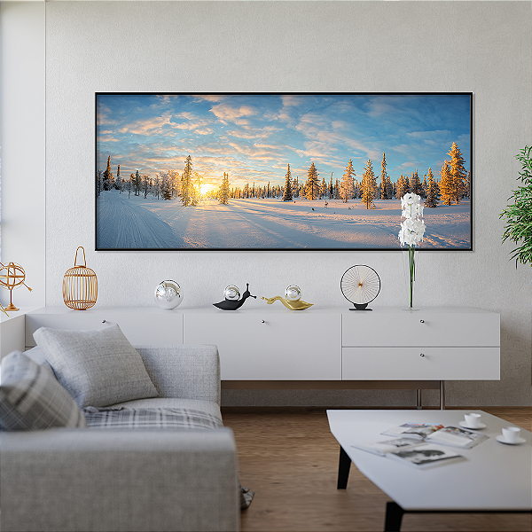 Quadro FineArt Paisagem Nevada ao Pôr do Sol