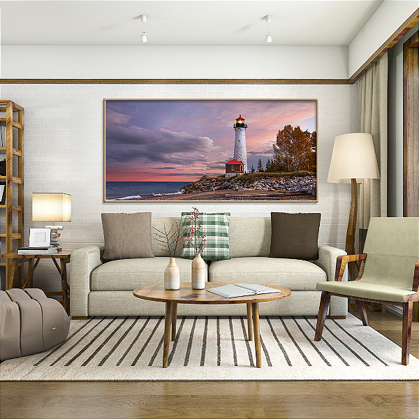 Quadro FineArt Farol ao Pôr do Sol