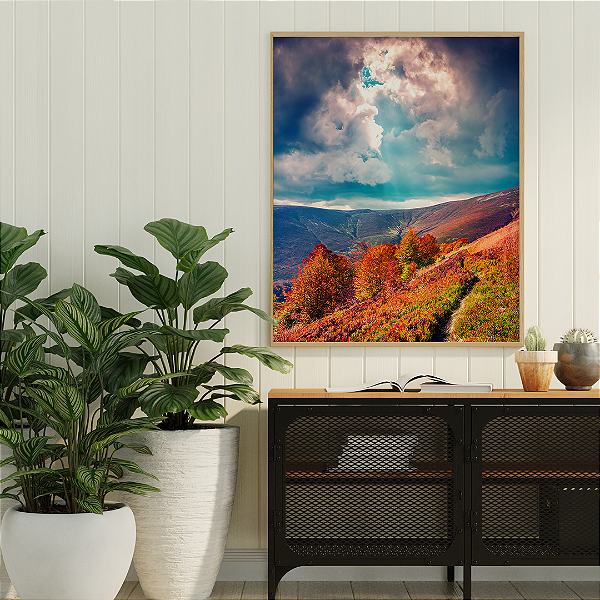 Quadro FineArt Manhã de Outono nas Montanhas dos Cárpatos na Europa