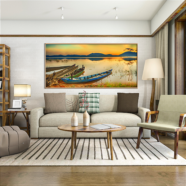 Quadro FineArt Panorama do Lago Lak Lake ao Nascer do Sol