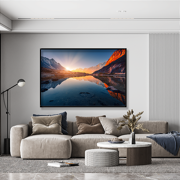 Quadro FineArt Paisagem Montanhas com Picos Iluminados no Himalaia