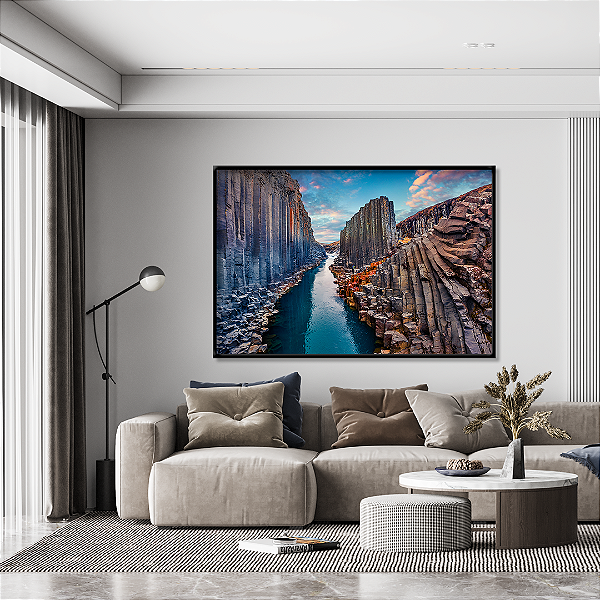 Quadro FineArt Paisagem Studlagil Canyon na Islândia