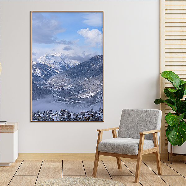 Quadro FineArt Montanha com Neve nos Alpes