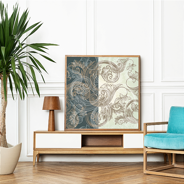 Quadro FineArt Ilustração Abstrata Barroca