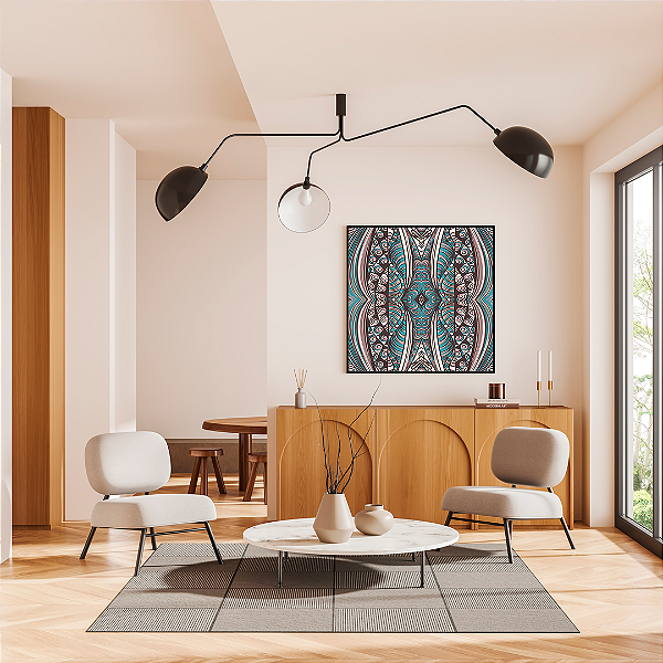 Quadro FineArt Ilustração Mandala em Tons Frios
