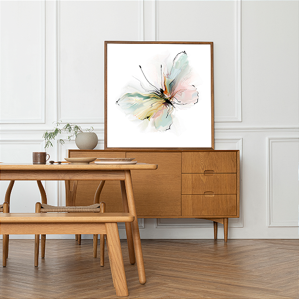 Quadro FineArt Borboleta Abstrata em Aquarela