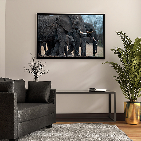 Quadro FineArt Manada de Elefantes