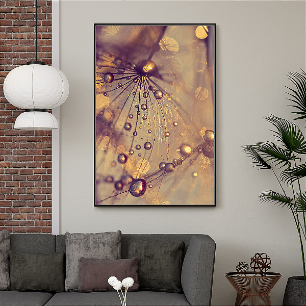 Quadro FineArt Dente de Leão com gotas de Orvalho