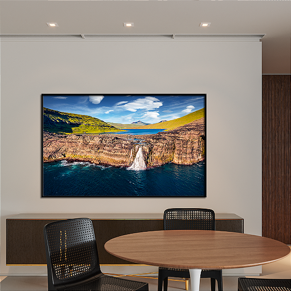 Quadro FineArt Cachoeira Bosdalafossur nas Ilhas Feroe