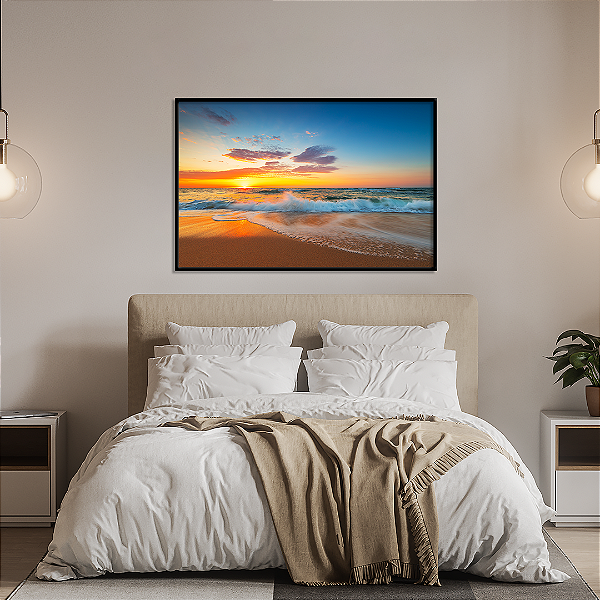 Quadro FineArt Praia ao Nascer do Sol