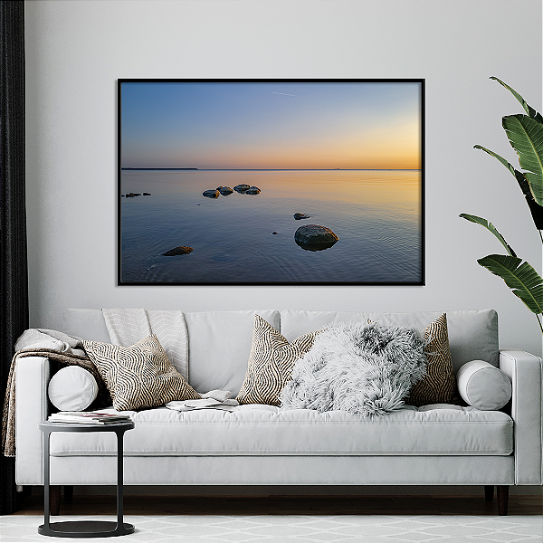 Quadro FineArt Praia ao Pôr do Sol