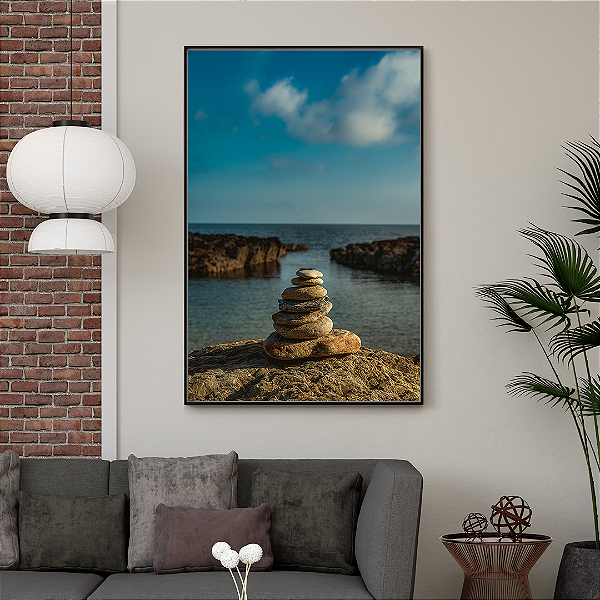 Quadro FineArt Paisagem com Pilha de Pedras em Simon's Cove na Irlanda