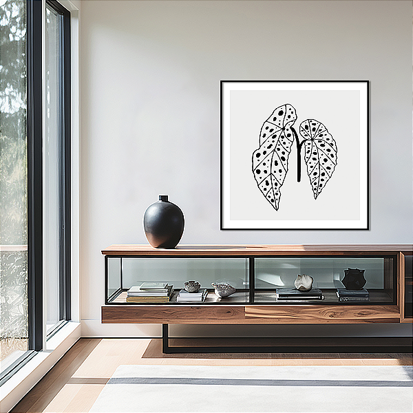 Obra Abstrata Galho Begônia Maculada - Artista Aline Wollinger