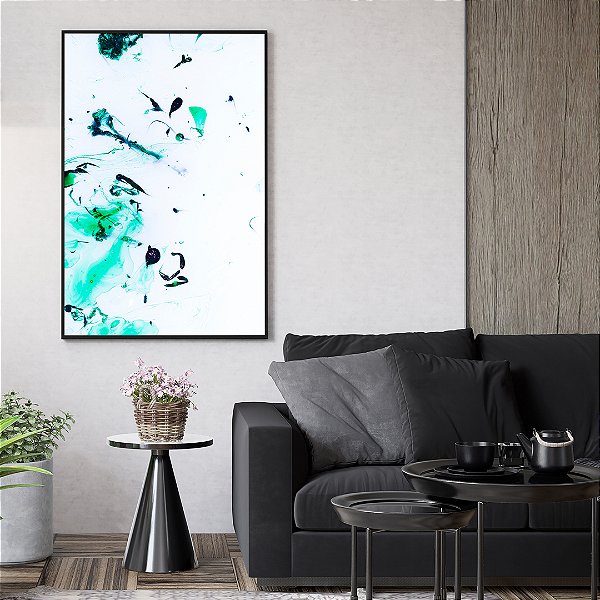 Quadro FineArt Abstrato Pigmento Verde em Movimento