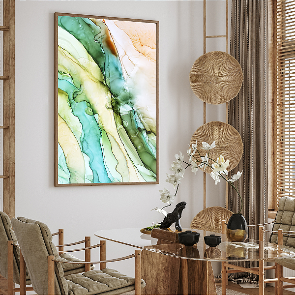 Quadro FineArt Abstrato Mergulho em Verde