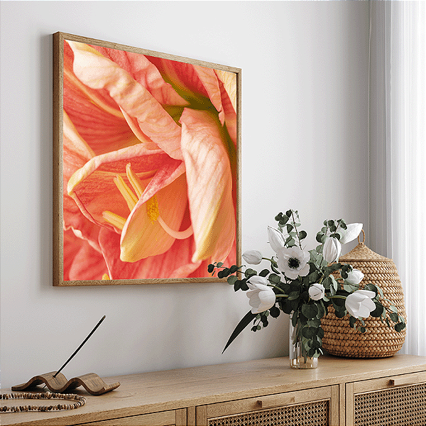 Quadro FineArt Flor Amaryllis Laranja