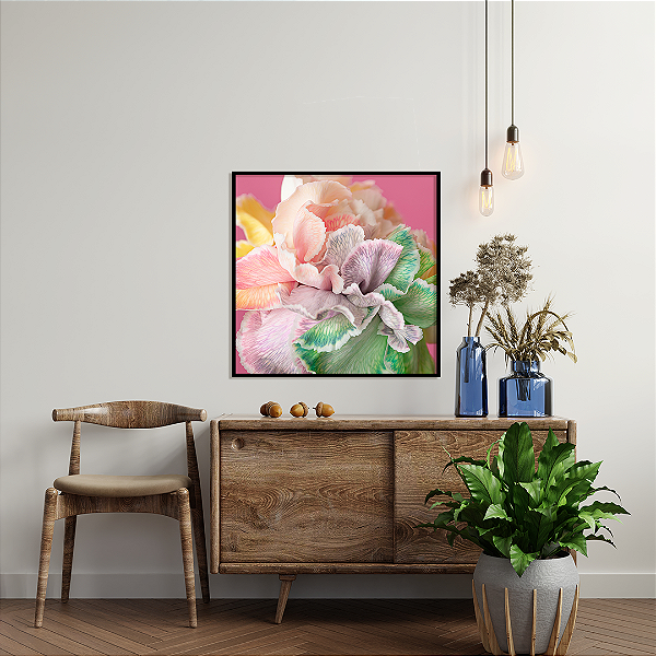 Quadro FineArt Flor Peônia Arco-Íris