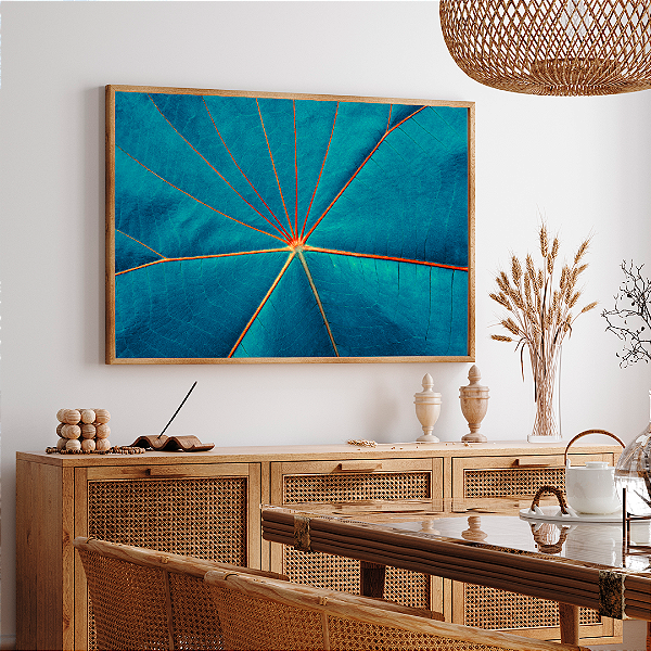 Quadro FineArt Folha Abstrata Azul
